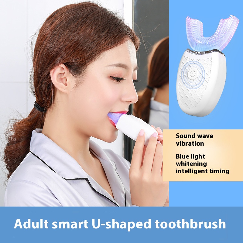 Teeth Whitening Gum - Electric U-Shaped Toothbrush for Adults -