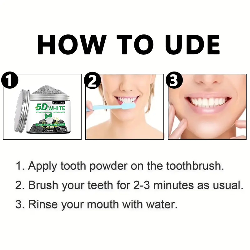 YUlTlKUE 5D White Activated ch - Whitening Powder Activated 评论和价格